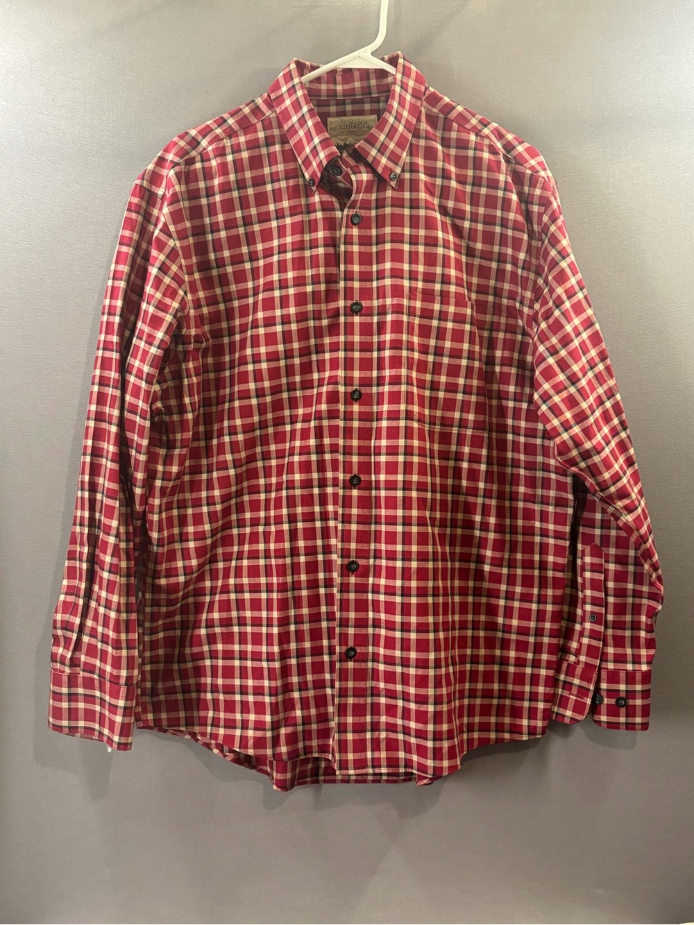 Cabelas Classic Red Plaid Button-Down Shirt - Men's Casual large lumberjack
